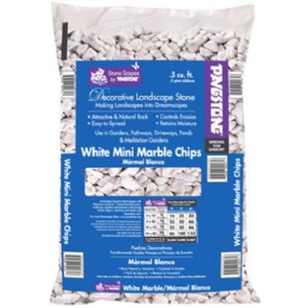 ABSCO Absolute Coatings611162 0.5 Cuft Mini Marble Landscape Rock Chips; White 611162